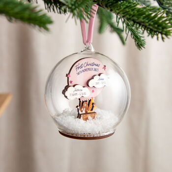 Twins First Christmas Hot Air Balloon Bauble, 2 of 4