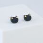 Sterling Silver Black Cat Clay Stud Earrings, thumbnail 1 of 4