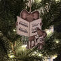 Carol Singing Christmas Mice Wooden Tree Decoration, thumbnail 3 of 4