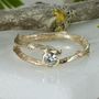Moissanite And Gold Twig Engagement Ring, thumbnail 4 of 12