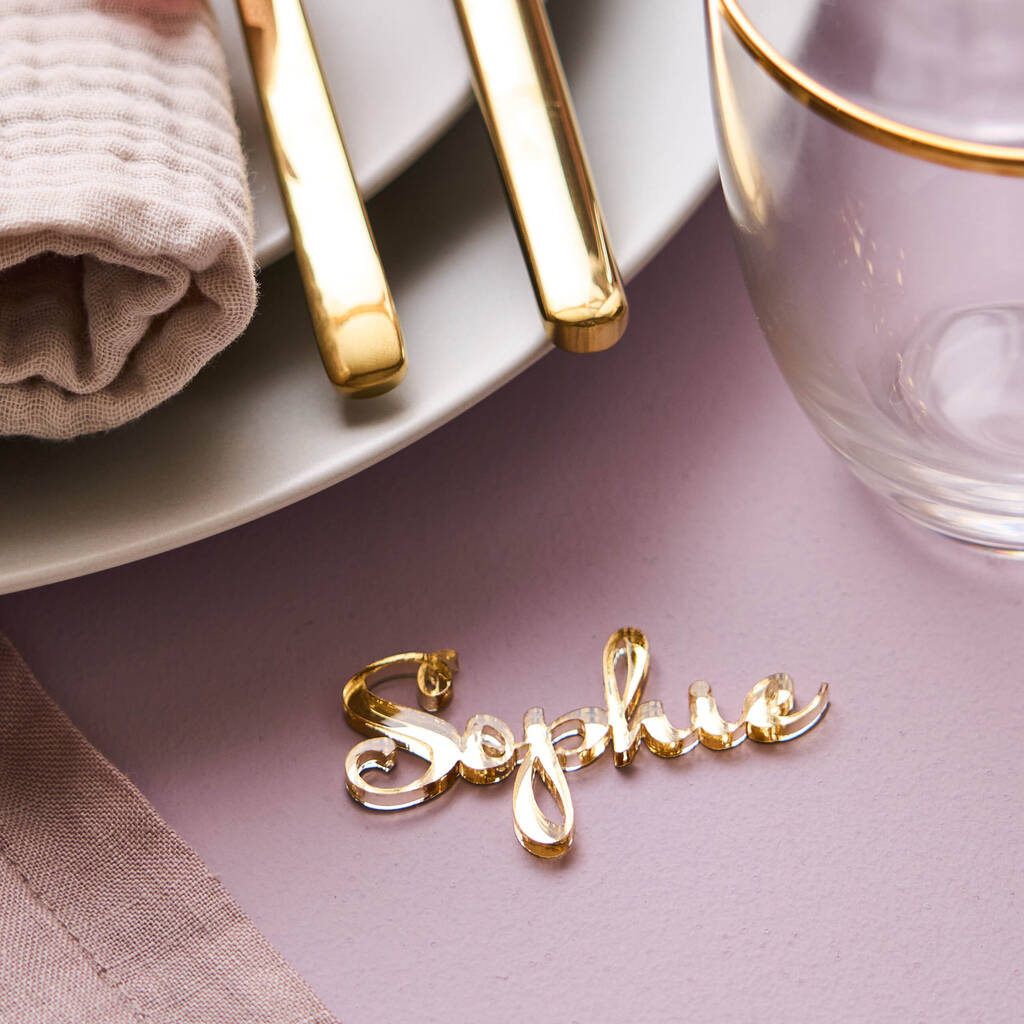 Personalised Gold Wedding Name Place Setting, 1 of 5