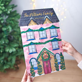 Personalised Family House Illustration Advent Calendar, 3 of 9