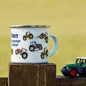 Personalised Tractor Enamel Mug, 2 of 7