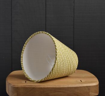 Ochre Linen Stitch Candle Clip Lampshade, 2 of 3