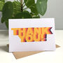 Pack Of Eight Colourful Retro Thank You Greeting Cards, thumbnail 9 of 9