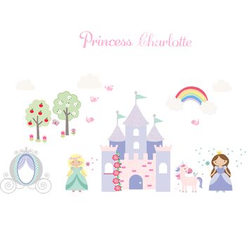 Princess And Unicorn Fabric Wall Stickers, 2 of 2