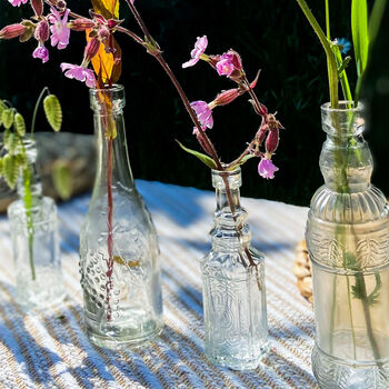 Set Of Six Glass Bottle Vases With Cork Stoppers, 4 of 8