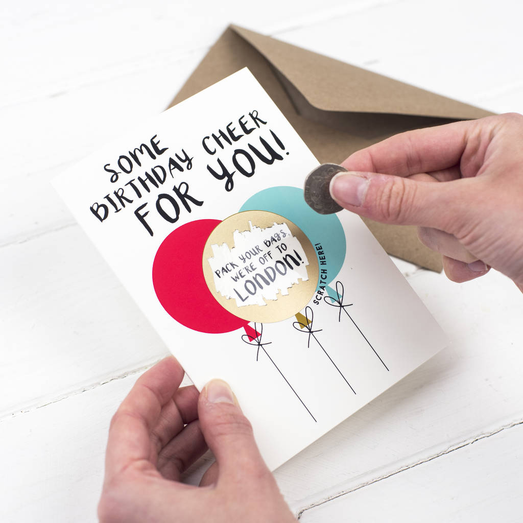 Balloon Birthday Scratch Card By Studio Thirty Two Notonthehighstreet