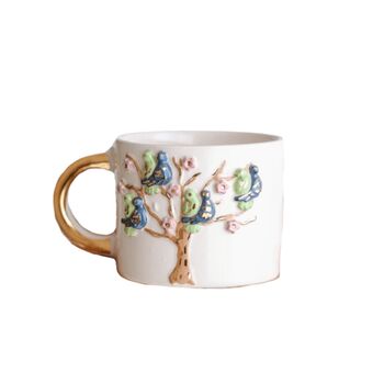 Handmade Birdsong Blossom Mug With Gold Handle, 2 of 2