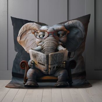 Elephant Scholar Hand Made Poly Linen Cushions, 4 of 7