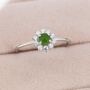 Genuine Jade Stone Halo Ring In Sterling Silver, thumbnail 5 of 11