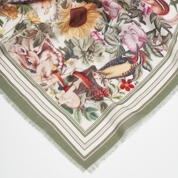 Ivory Botanical Large Rectangle Scarf, 5 of 5