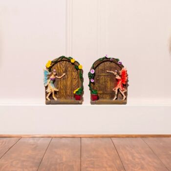 Fairy Door Garden Ornaments Mini 2pc Set Outdoor Pixies, 4 of 12