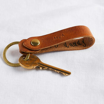 Personalised Child's Handwriting Leather Keyring, 3 of 6