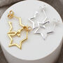 Sterling Silver Or Gold Plated Star Hoop Earrings, thumbnail 1 of 6