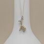 Personalised 925 Silver And Gold Plate Giraffe Necklace, thumbnail 4 of 5