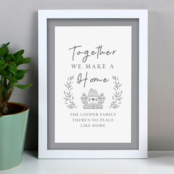 Personalised Home White A4 Framed Print, 2 of 4