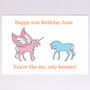 Personalised Unicorn Birthday Card, thumbnail 4 of 6