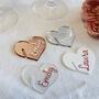 Set Of Five Glass Charms Wedding Place Settings, thumbnail 8 of 10