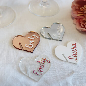 Set Of Five Glass Charms Wedding Place Settings, 8 of 10