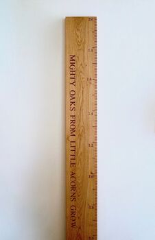 Mini Engraved Oak Height Chart, 4 of 5
