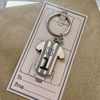 Father's Day Team Dad Football Themed Keyring, 2 of 3