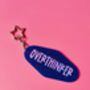 The 'Overthinker' Sparkly Motel Keyring / Relatable Gift For Her / Birthday Gift Or Stocking Filler, thumbnail 2 of 7