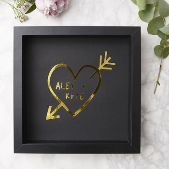 Carved Heart Personalised Framed Print, 3 of 6