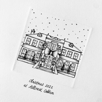 Miniature Personalised Christmas House Illustration, 3 of 5