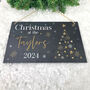 Personalised Festive Gold Slate Hanging Sign 25 X 15cm, thumbnail 5 of 6