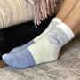 Personalised Pink Or Blue Block Stripe Slipper Socks, thumbnail 1 of 3