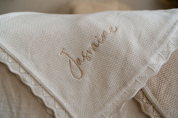 Personalised Cotton Baby Blanket Baby Gift, 5 of 6