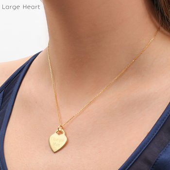 Personalised 18ct Gold Plated Heart Charm Necklace, 2 of 9