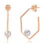 Rose Gold Vermeil Earrings With Pearl | Minerva, thumbnail 2 of 7