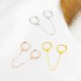 Double Piercing Huggie Hoop Earrings With Linking Chain, thumbnail 1 of 11