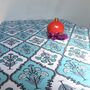 Gulmohar Table Cover Blue/Pink, thumbnail 1 of 8