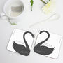 Personalised Swan Heart Coasters Pair, thumbnail 3 of 7