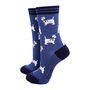 West Highland Terrier Bamboo Dog Socks Women's Blue, thumbnail 1 of 3
