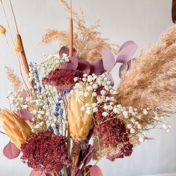 Burgundy Bouquet With Grasses And Proteas, 5 of 5