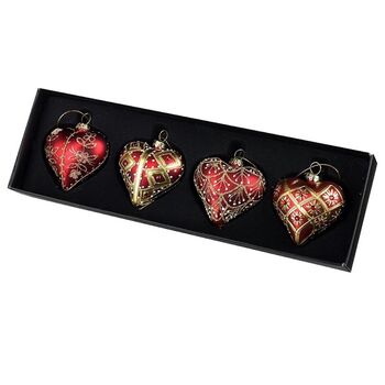 Decorative Glass Bauble Heart Set, 2 of 2
