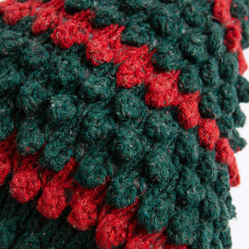 Bobble Christmas Tree Cushion Intermediate Knitting Kit, 5 of 8