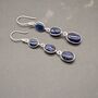 Blue Sapphire Drop Silver Earrings, thumbnail 7 of 8