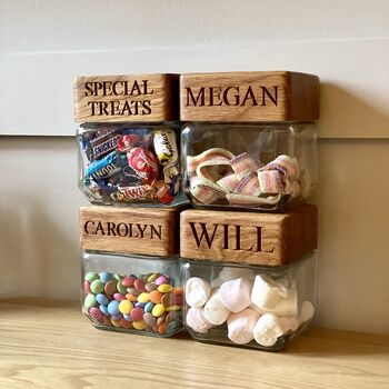 Personalised Oak Food Storage Jars, 6 of 12