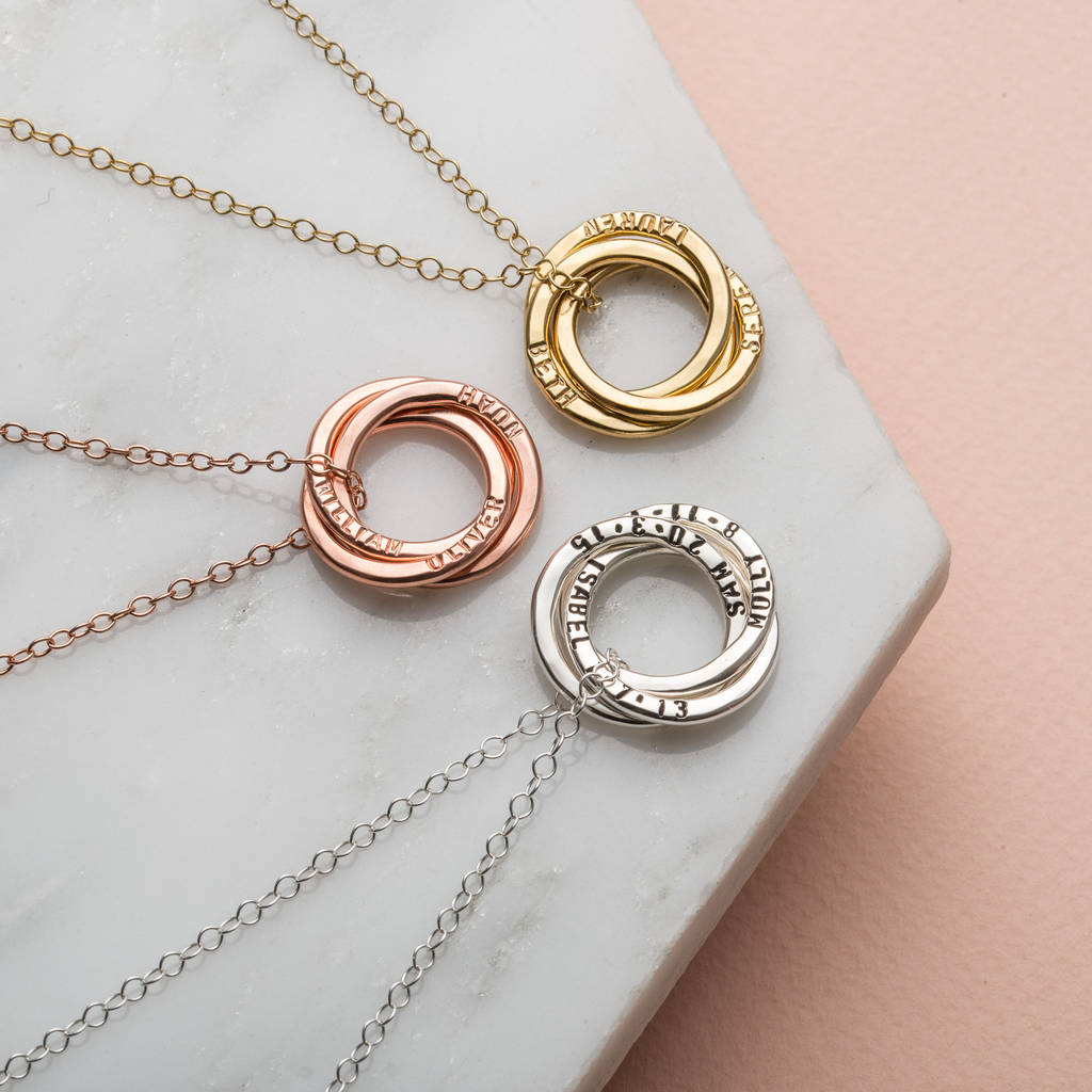 Personalised Mini Russian Ring Necklace | hardtofind.