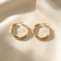 18k Gold Plated Twisted Hoop Earrings, thumbnail 1 of 4