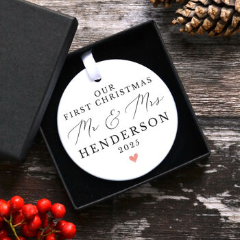 Personalised First Christmas Married Bauble, 2 of 2