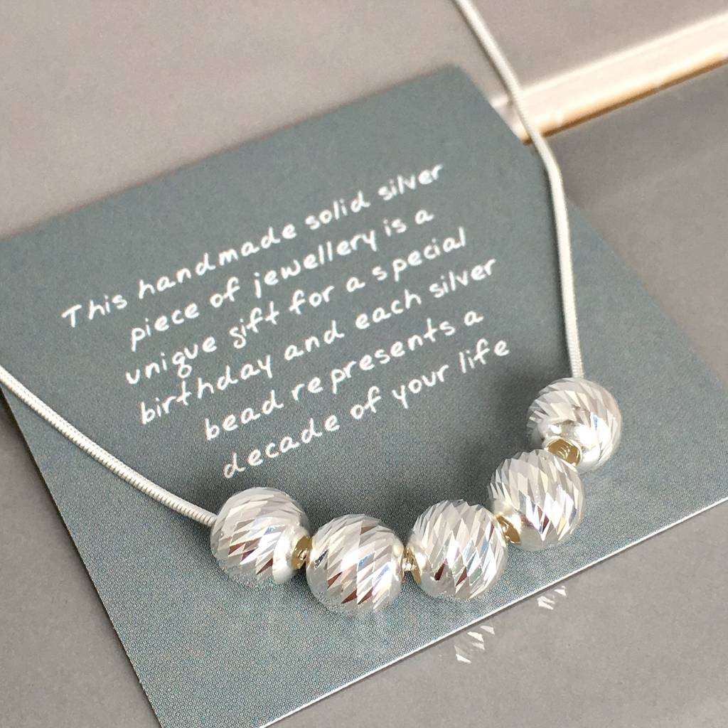 50th Birthday Handmade Sparkly Bead Necklace By Handmade ...