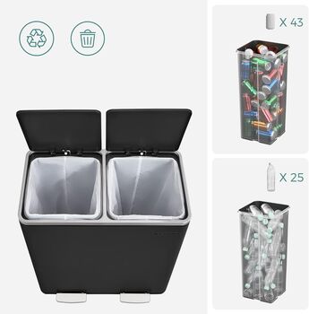 Dual Recycling Bin With Soft Close Lids, 7 of 12