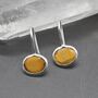 Tigers Eye Silver Drop Earrings, thumbnail 5 of 8