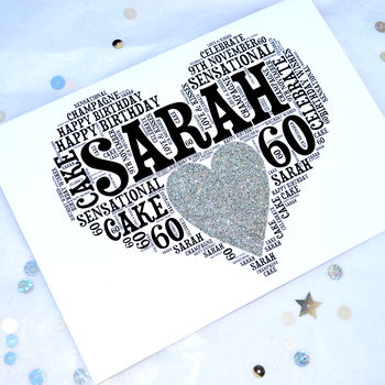 Personalised 60th Birthday Sparkle Card, 2 of 12
